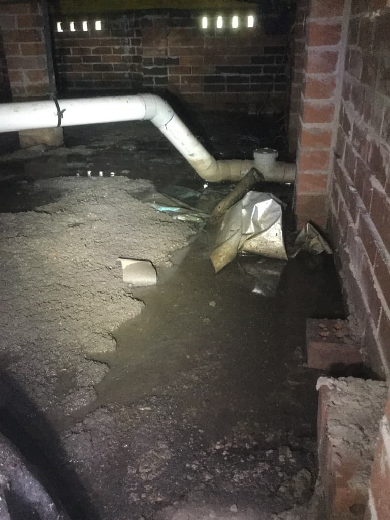 Inadequate Drainage causing flooding under house