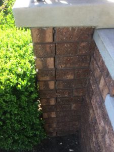 cracking in brick fence columns
