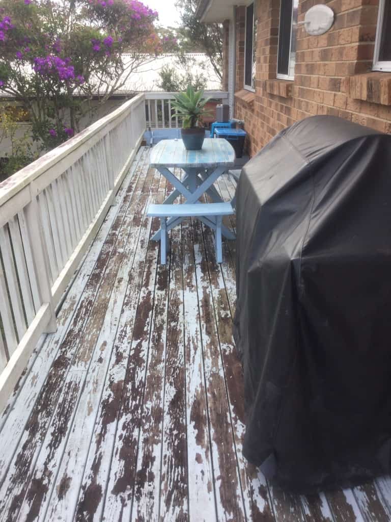 weathered decking on verandah