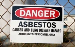 Asbestos is in the air sign
